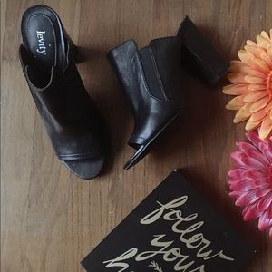 COPY - Levity-Allegory Black Leather Mule, EUC